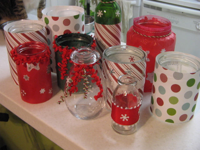 DIY Holiday Candles from Recycled Jars