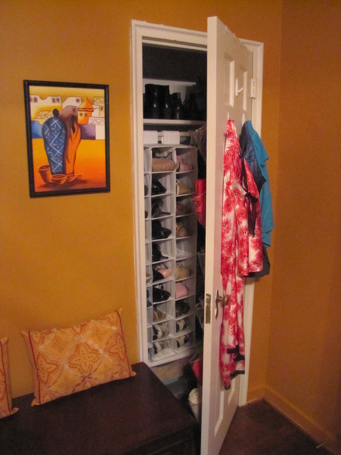 Closet shelves for renters. Command hooks and wire shelving from