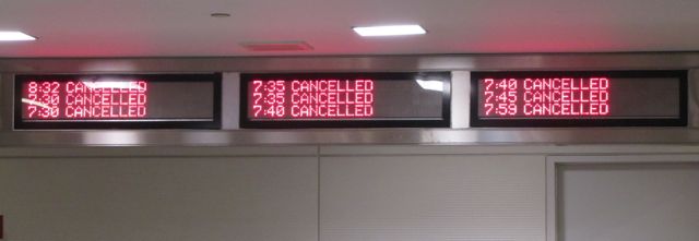 flight cancellation signs US Air