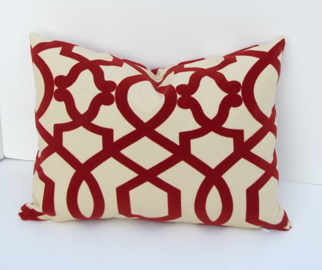 Janery IMAN Red White Pillow Cover