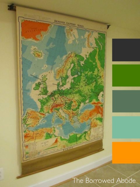 Vintage Map Basement Color Palette