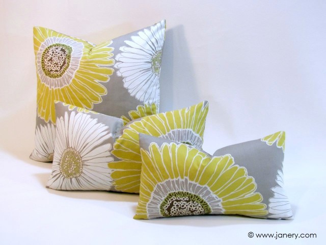 Gray Sunflower Pillows by shopjanery on Etsy