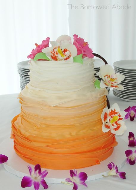 Orange Ombre Wedding Cake