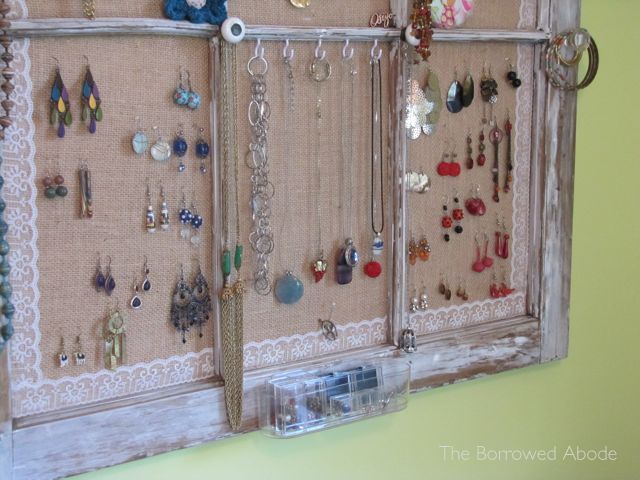 Window Frame Jewelry Organizer | The Borrowed Abode