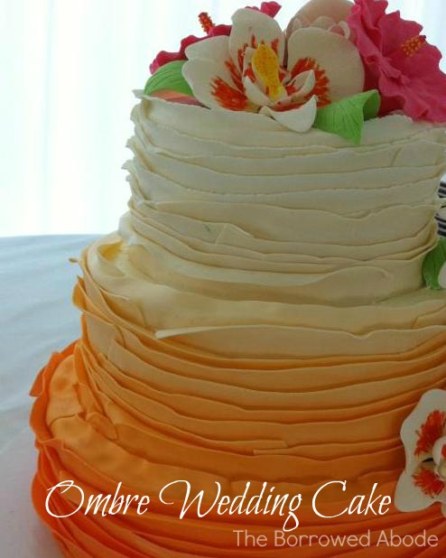 Sunset Ombre Ruffle Wedding Cake by Blondies in North Beach, MD