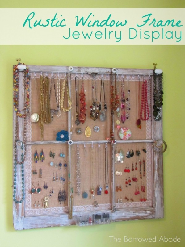 Upcycled Window Frame Jewelry Organizer