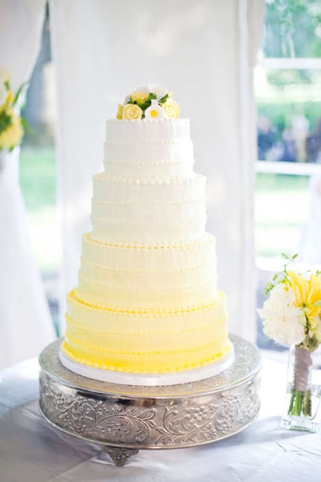 Yellow Ombre Wedding Cake via Style Me Pretty