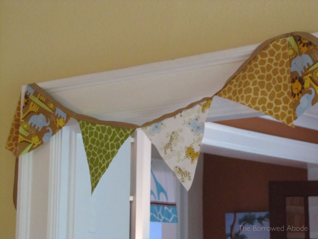 Baby Shower Safari DIY Bunting | TheBorrowedAbode.com