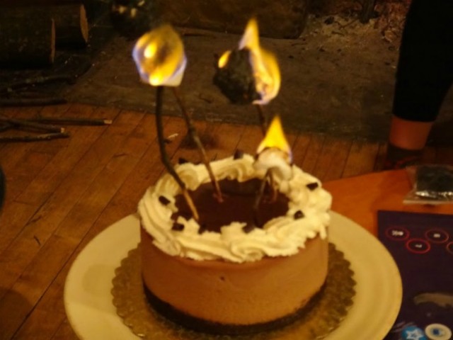 Cake Flaming Marshmallow Candles | TheBorrowedAbode.com