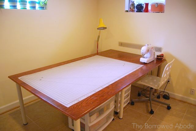 Hand Built Sewing Cutting Table | The Borrowed Abode