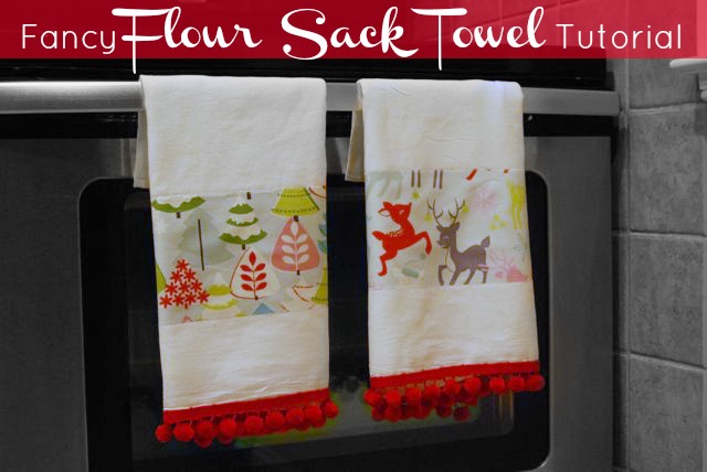 Stitch It: Embellished Flour Sack Towels - The Borrowed AbodeThe