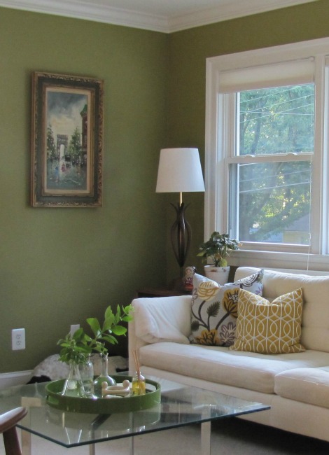 Living Room Oil Painting Corner | The Borrowed Abode