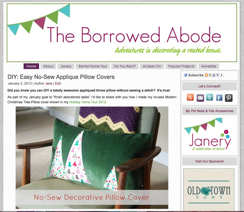 Old TBA Blog Template Design | The Borrowed Abode