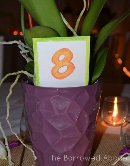 Watercolor Painted Wedding Table Numbers | The Borrowed Abode