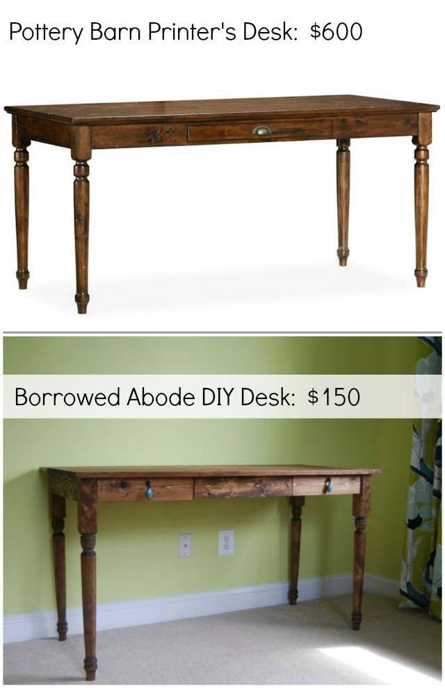 DIY Pottery Barn Inspired Desk | The Borrowed Abode