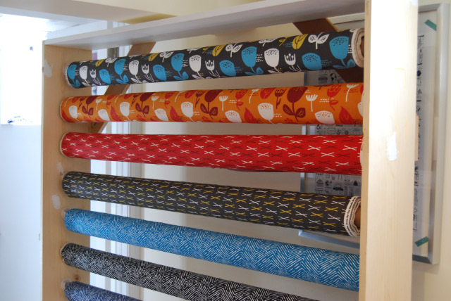 Shelving for Fabric Bolts wow! I hope my sewing room looks that neat and  organized when I'm do…