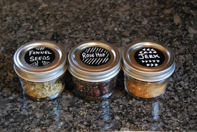 Spice Drawer Organization with Mini Jelly Jars The Borrowed