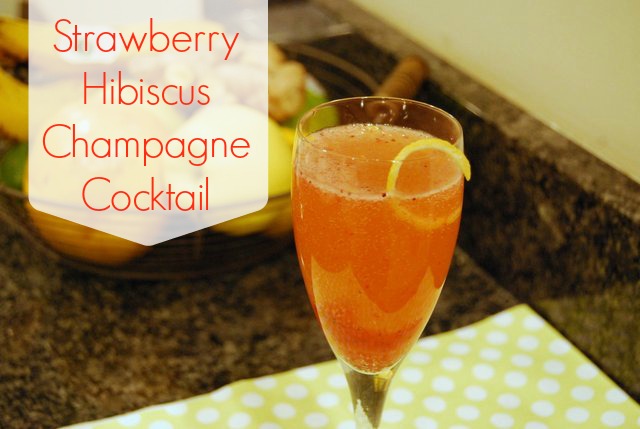 Strawberry Hibiscus Champagne Cocktail