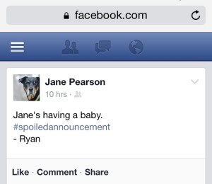 Ryan Spoiled Baby Announcement