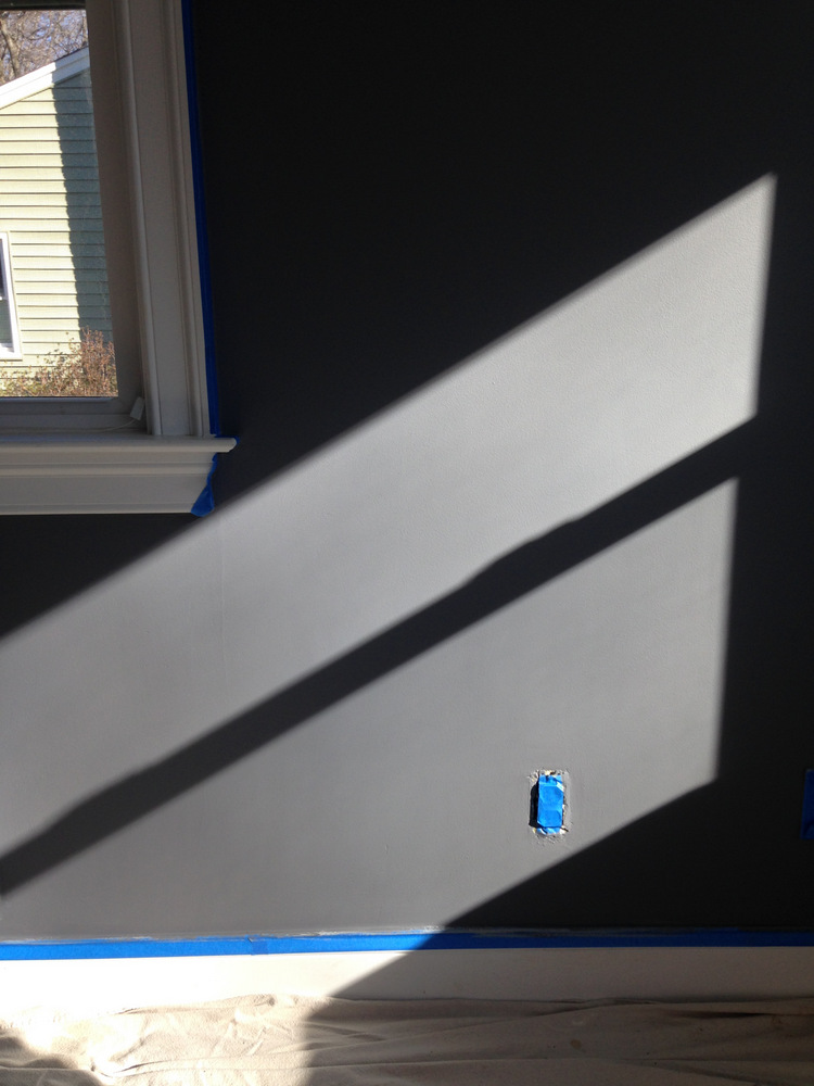 Living Room Blue Gray Paint in Sunlight