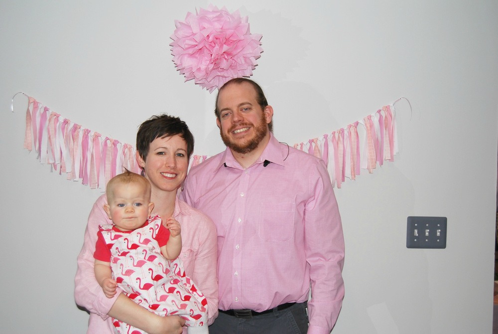 Sapling First Birthday Family Photo Flamingo Dress